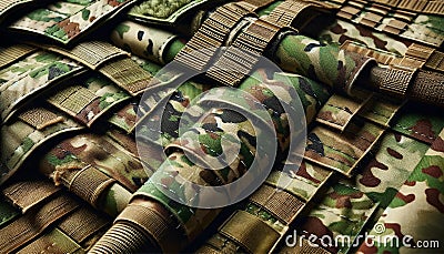 Close-Up of Army Textile Pattern for Tactical Use Stock Photo