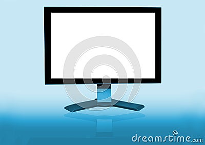 Widescreen LCD with Blank Scre Stock Photo