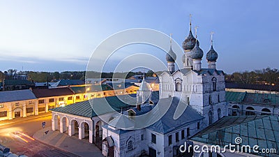 Widok kościół nasz wybawiciel na rynku dniu nocy timelapse w dziejowym centre Rostov Wielki zdjęcie wideo Widok kościół nasz wybawiciel na rynku dniu nocy timelapse w dziejowym centre Rostov Wielki zdjęcie wideo