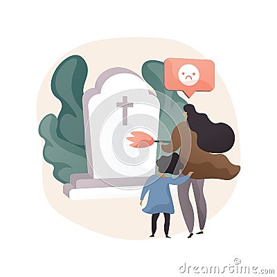 Widowed person abstract concept vector illustration. Vector Illustration