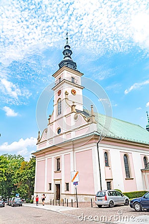 Exterior of the St. Klemens church in Wieliczka Editorial Stock Photo