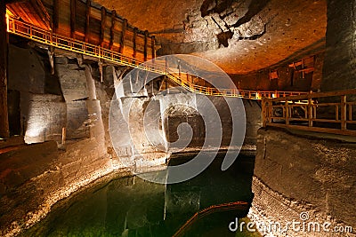 Wieliczka salt mine. Stock Photo