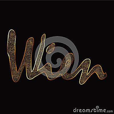 Wien or Vienna city name handwritten lettering. Austria capital city calligraphic vector sign on white background Vector Illustration