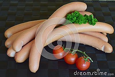 Wiener Sausage, Wienerwurst, Food, German Wiener Sausage, Wiener Wurst Stock Photo