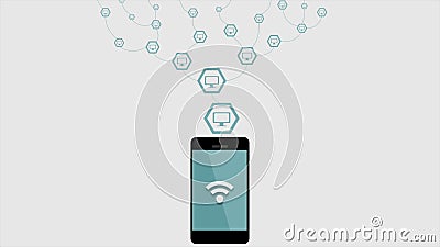 Wifi Connection by Mobile Phone Video Animation Stock Footage - Video of  media, animation: 74359316