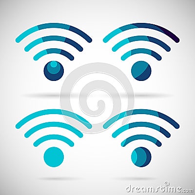 WiFi Icon Wireless Internet connection Flat Design Vector Illustration