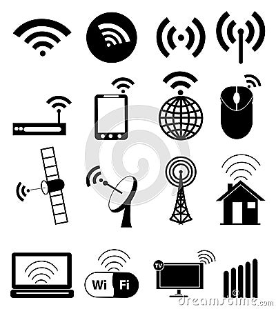 WiFi Icons Set Vector Illustration