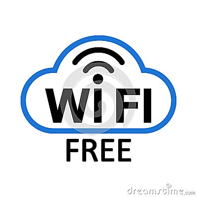 Wifi internet icon sign, free wifi zone â€“ vector Stock Photo