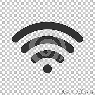 Wifi internet sign icon in flat style. Wi-fi wireless technology Vector Illustration