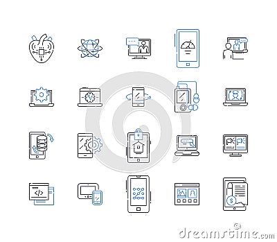 WiFi line icons collection. Wireless, Internet, Router, Signal, Connectivity, Nerk, Hotspot vector and linear Vector Illustration