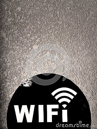 WIFI logo on the wall Editorial Stock Photo