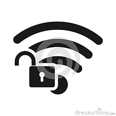 Wifi open flat design. icon eps Vector Illustration