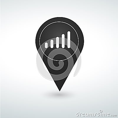 wifi pin Map pin icon on a white background Stock Photo