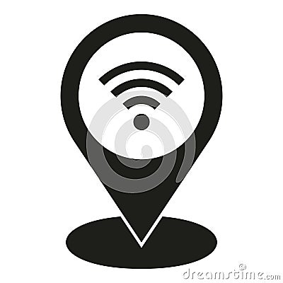 Wifi point location icon simple vector. Work data Stock Photo