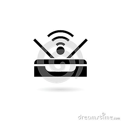 WiFi Router, Network Modem. Flat Vector Icon illustration Vector Illustration