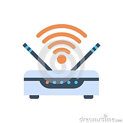 Wifi Router Wireless Internet Connection Icon Vector Illustration