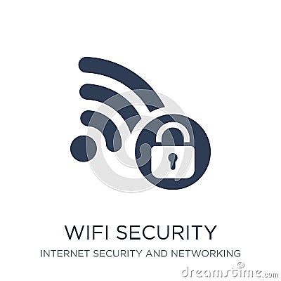 Wifi security icon. Trendy flat vector Wifi security icon on white background from Internet Security and Networking collection Vector Illustration