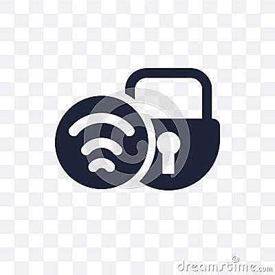 Wifi security transparent icon. Wifi security symbol design from Vector Illustration