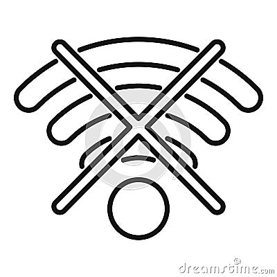 Wifi signal showing internet disconnecting using crossed lines Vector Illustration