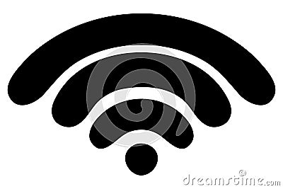 WiFi signal. Silhouette. Spraying wireless internet. Access to the World Wide Web. Vector illustration. Vector Illustration