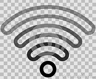 Wifi symbol icon - black outlined rounded transparent, isolated - vector Vector Illustration