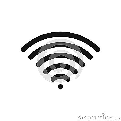 Wifi symbol. Wireless internet connection or hotspot sign. Outline modern design element. Simple black flat vector sign Vector Illustration