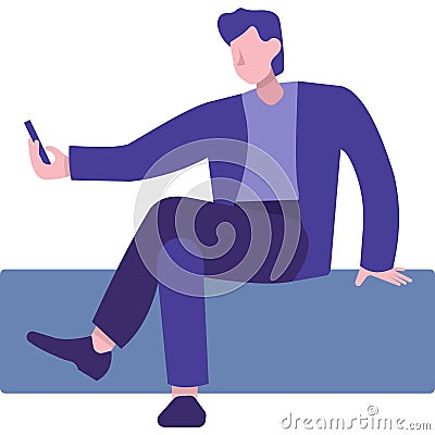 Wifi usage icon man using internet connection Vector Illustration