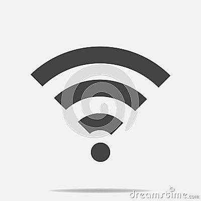 WiFi vector icon on gray background. Wi-Fi logo illustration. Vector Illustration