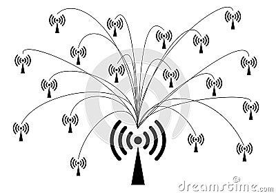 WiFi and Wireless network icons Stock Photo