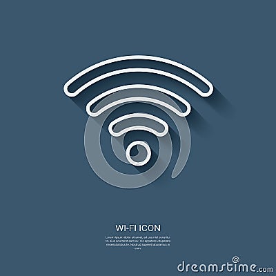 Wifi or wireless symbol in modern line icon design Vector Illustration