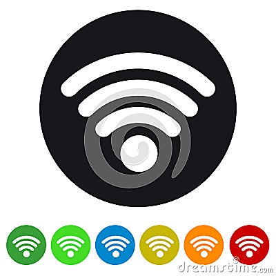 Wifi Wireless Wlan Internet Signal - Flat Icon For Apps And Websites Stock Photo