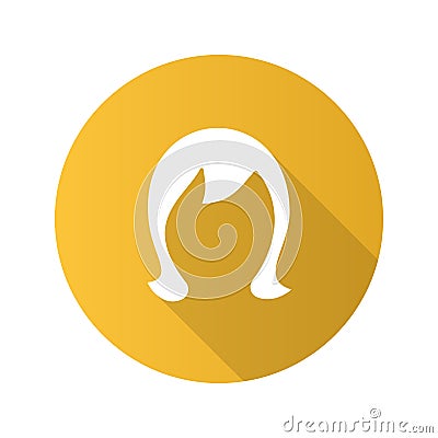 Wig flat design long shadow glyph icon Cartoon Illustration