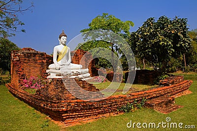 The Wihan of Wat Pho Kao Ton, Sing Buri , Thailand Stock Photo