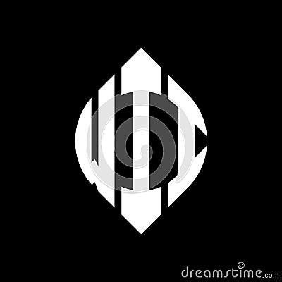 WII circle letter logo design with circle and ellipse shape. WII ellipse letters with typographic style. The three initials form a Vector Illustration