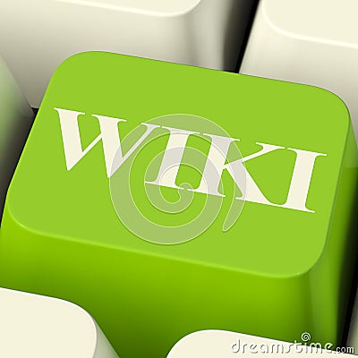 Wiki Computer Key For Online Information Stock Photo