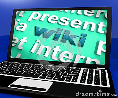 Wiki Laptop Shows Websites Knowledge Education Stock Photo