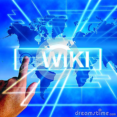 Wiki Map Displays Internet Education and Encyclopaedia Websites Stock Photo