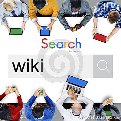 Wiki Website Database Key Knowledge Information Concept Stock Photo