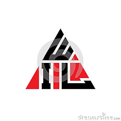 WIL triangle letter logo design with triangle shape. WIL triangle logo design monogram. WIL triangle vector logo template with red Vector Illustration