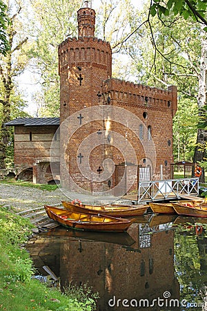 Wilanow Park. Brick Tower. Warsaw. Poland. Stock Photo