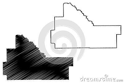 Wilcox County, Alabama Counties in Alabama, United States of America,USA, U.S., US map vector illustration, scribble sketch Vector Illustration