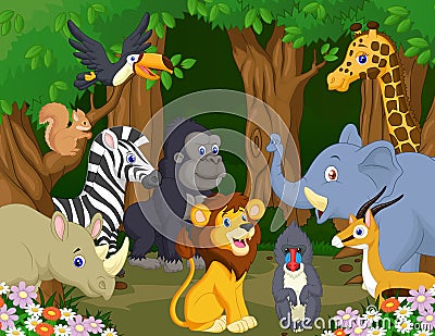 Wild Animal cartoon Vector Illustration