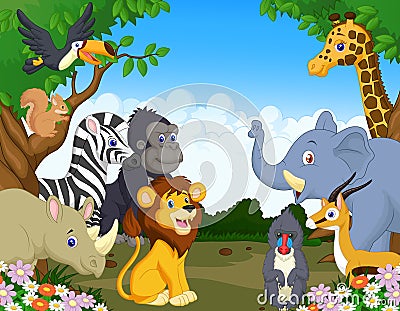 Wild Animal cartoon Vector Illustration