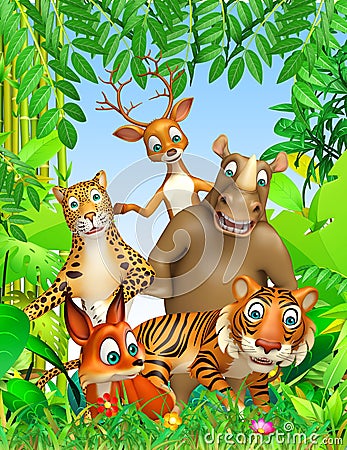 wild animal Cartoon Illustration