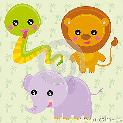 Wild animals Vector Illustration