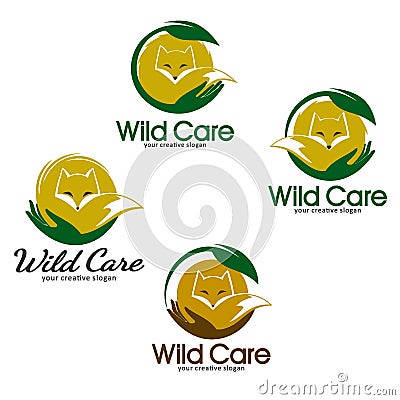 Wild animals care logo concept. Vector illustration. Vector Illustration