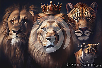 Wild animals king or kings of the jungle Stock Photo