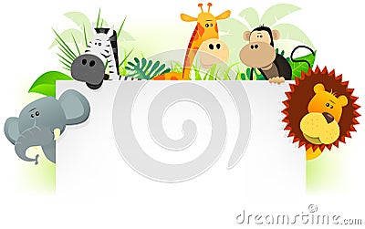 Wild Animals Letterhead Background Vector Illustration