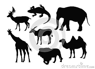 Wild animals silhouette Vector Illustration