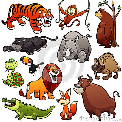 Wild Animals Vector Illustration